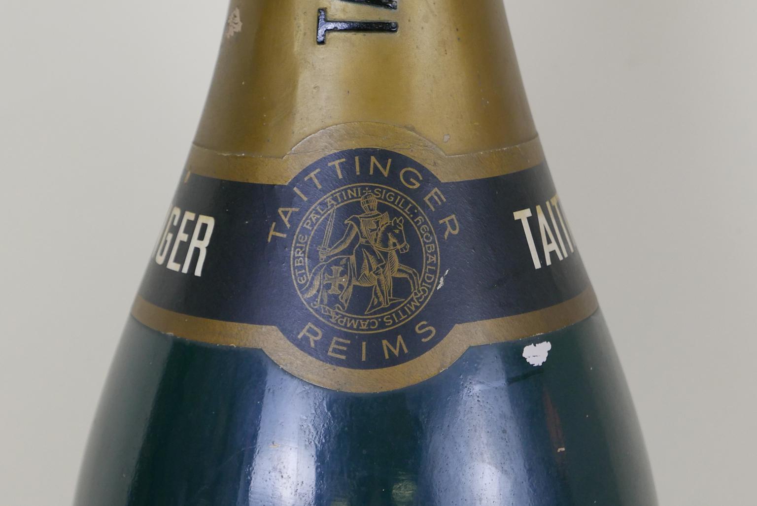 1950s French Huge Adv Replica of Taittinger Champagne Bottle in Fiberglass 5