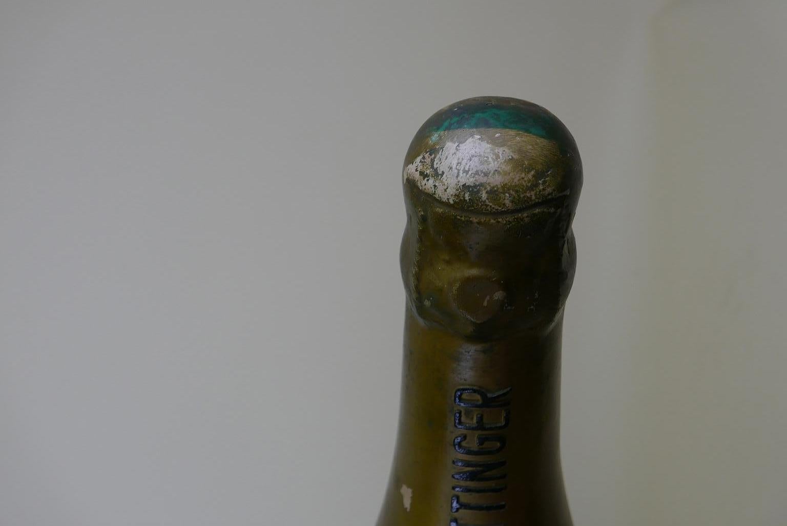 1950s French Huge Adv Replica of Taittinger Champagne Bottle in Fiberglass 10