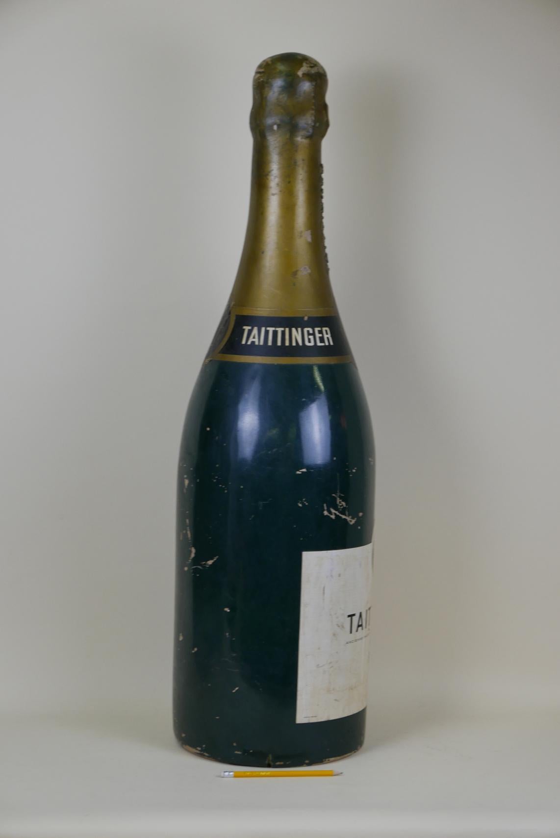 1950s French Huge Adv Replica of Taittinger Champagne Bottle in Fiberglass In Good Condition In Milan, IT