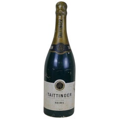 Vintage 1950s French Huge Adv Replica of Taittinger Champagne Bottle in Fiberglass