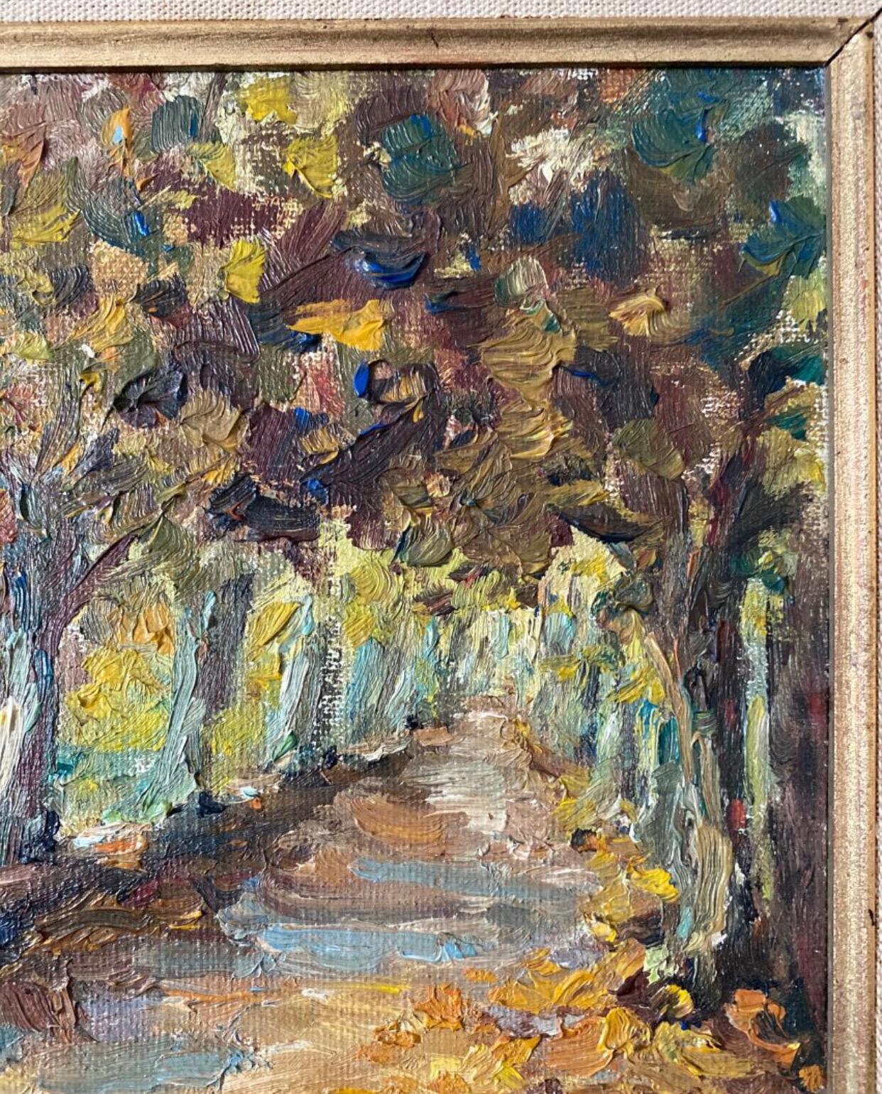 Hand-Painted 1950s French impressionist Painting For Sale
