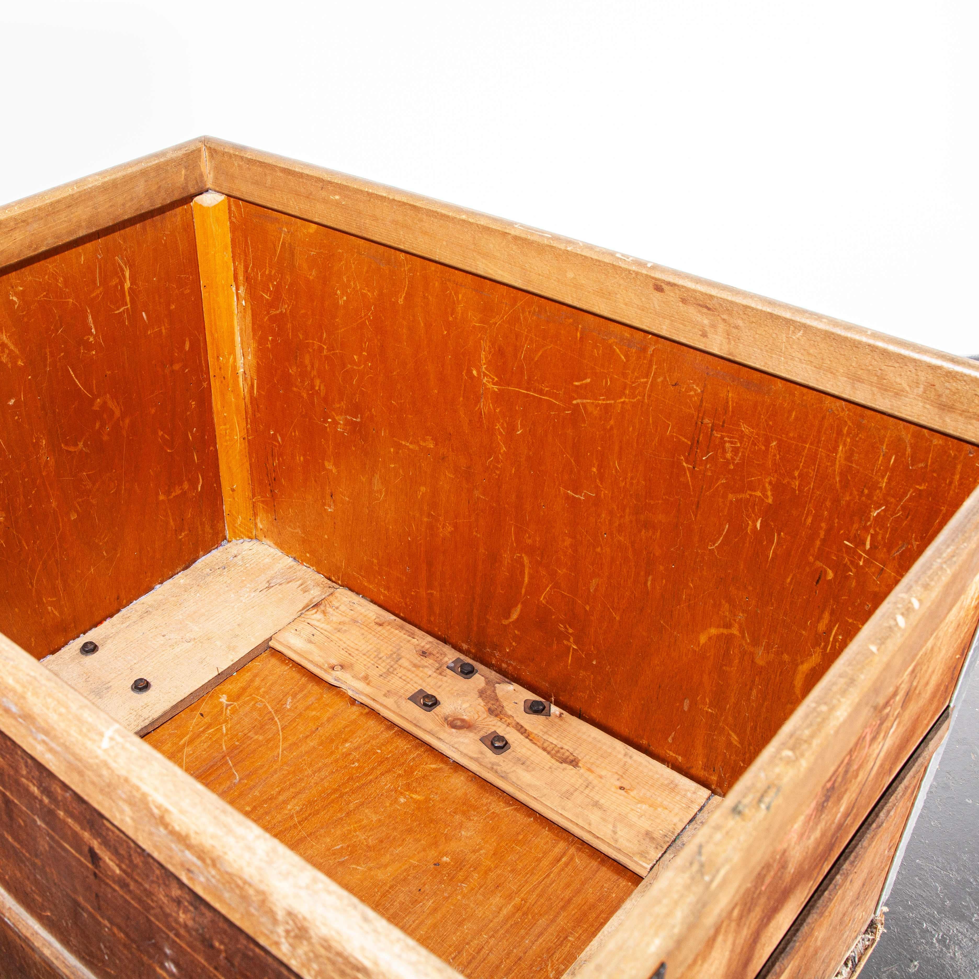Wood 1950s French Industrial Box Trolley, Tricotage Marmoutier For Sale