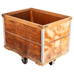 Retro 1950s French Industrial Box Trolley, Tricotage Marmoutier