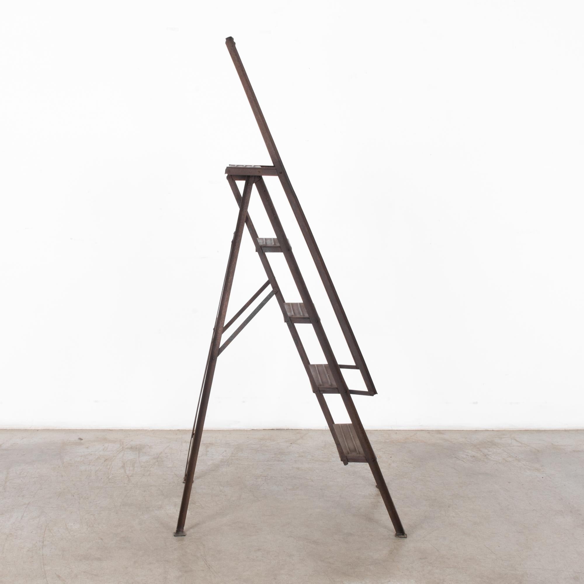 Mid-20th Century 1950s French Industrial Metal Ladder