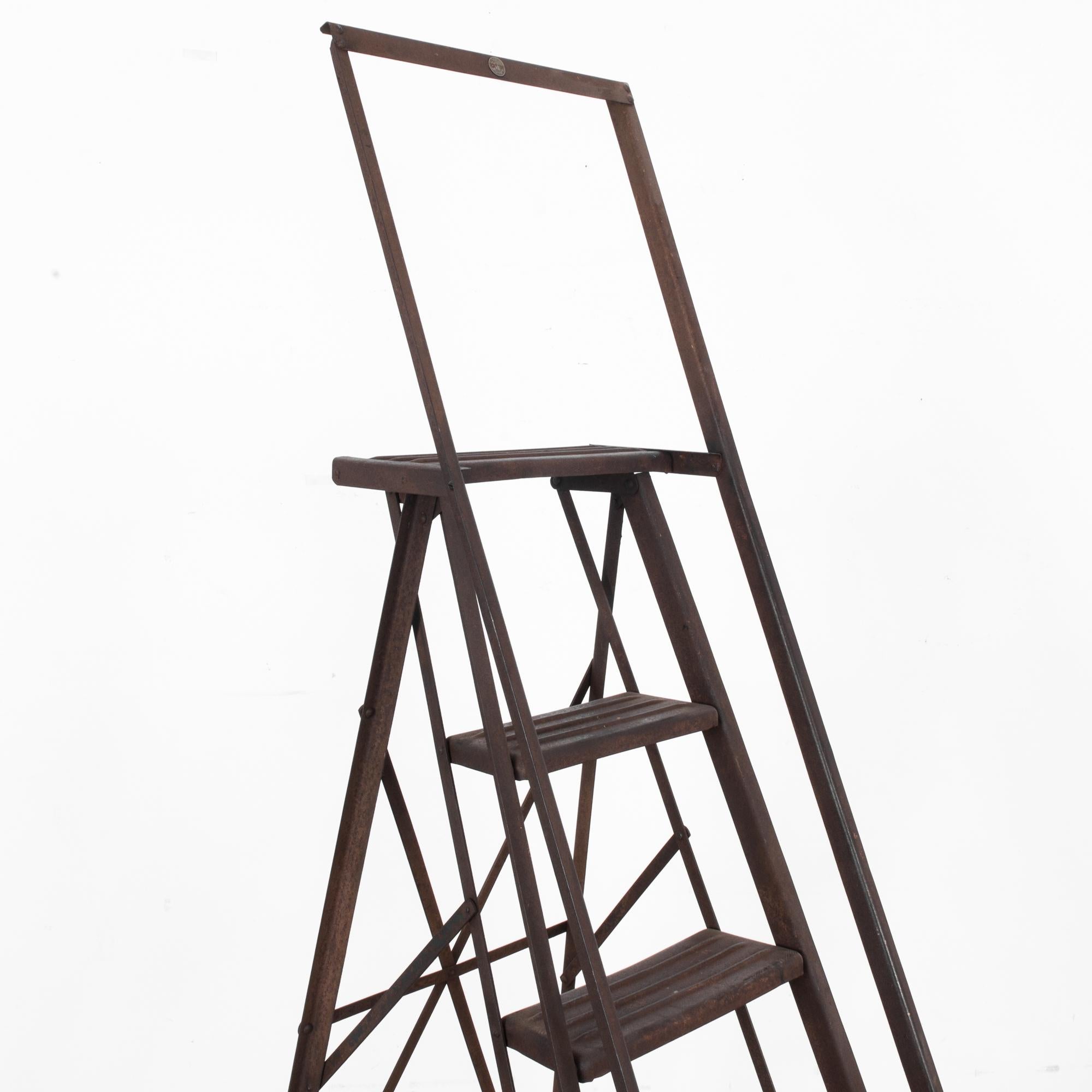 Steel 1950s French Industrial Metal Ladder