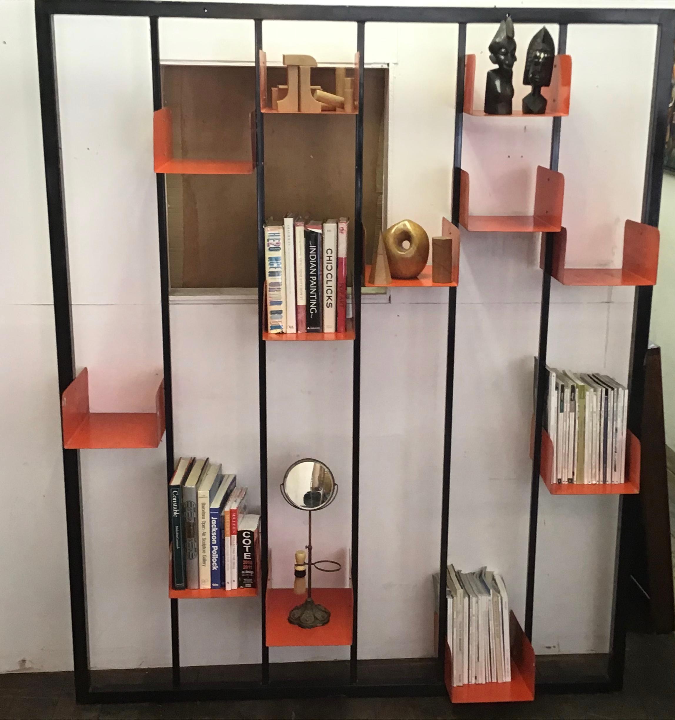 Steel 1950s French Industrial Modular Shelving System For Sale