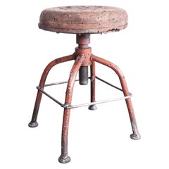 Used 1950s French Industrial Swivelling Welders Stool