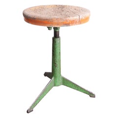 Used 1950s French Industrial Swivelling Welders Stool