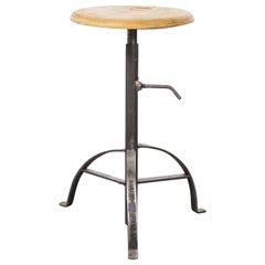 Vintage 1950s French Industrial Swivelling Welders Stool 
Model 28
