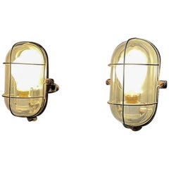 1950s French Industrial Wall Lamp Sconces Metal and Bakelite France