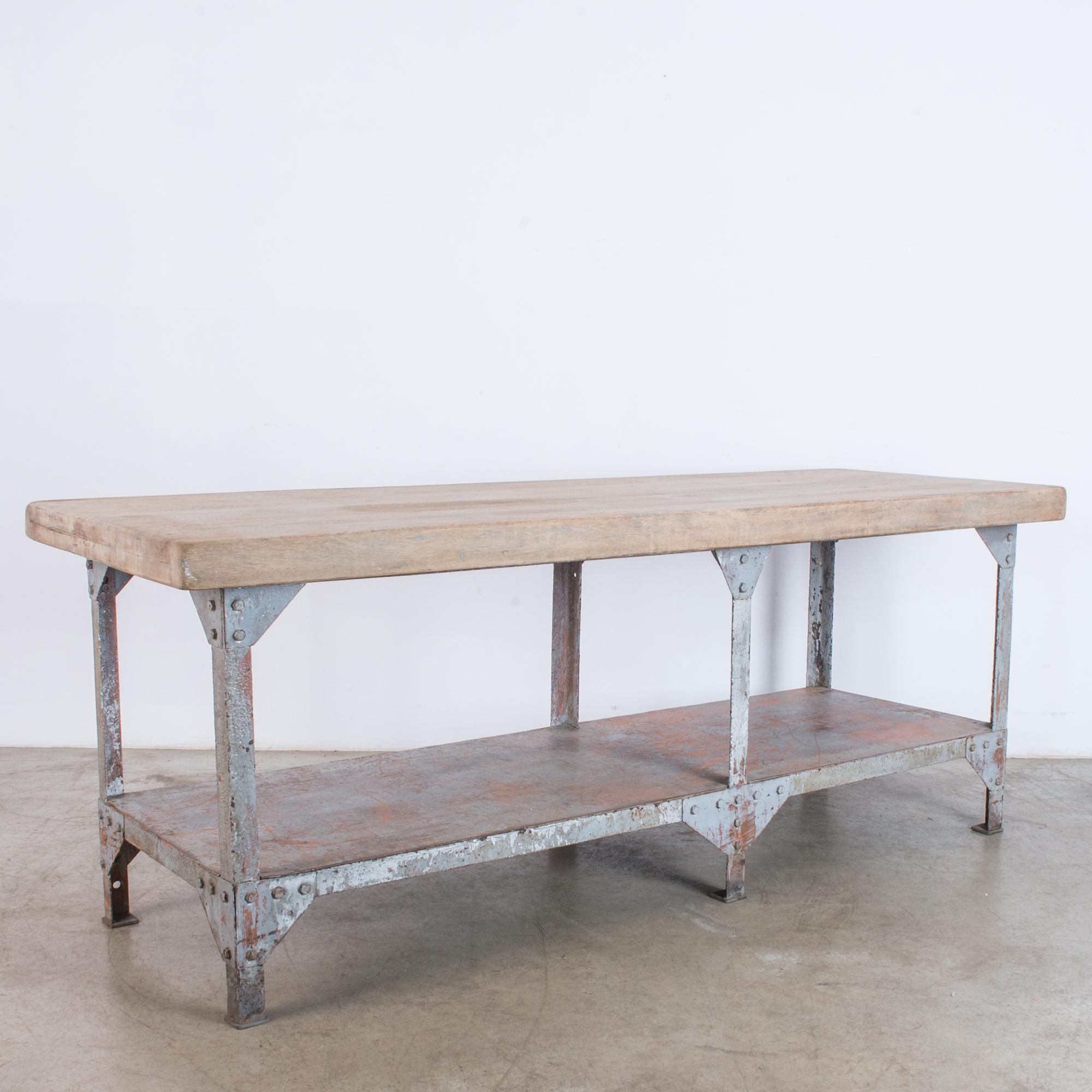 French Provincial 1950s French Industrial Work Table