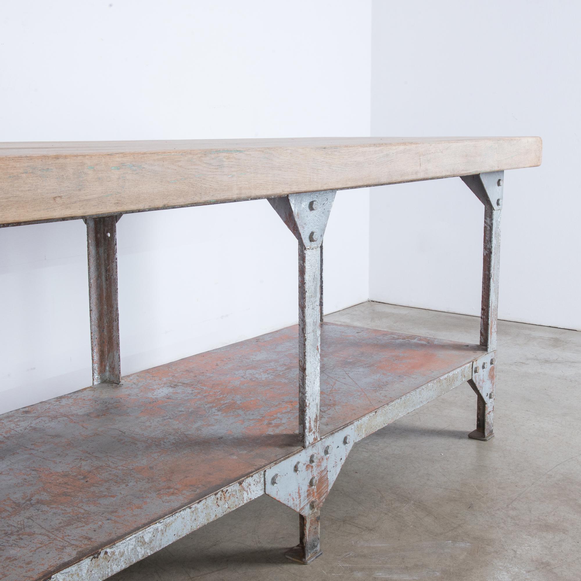 Mid-20th Century 1950s French Industrial Work Table