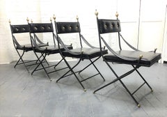 1950s French Iron and Brass Dining Chairs