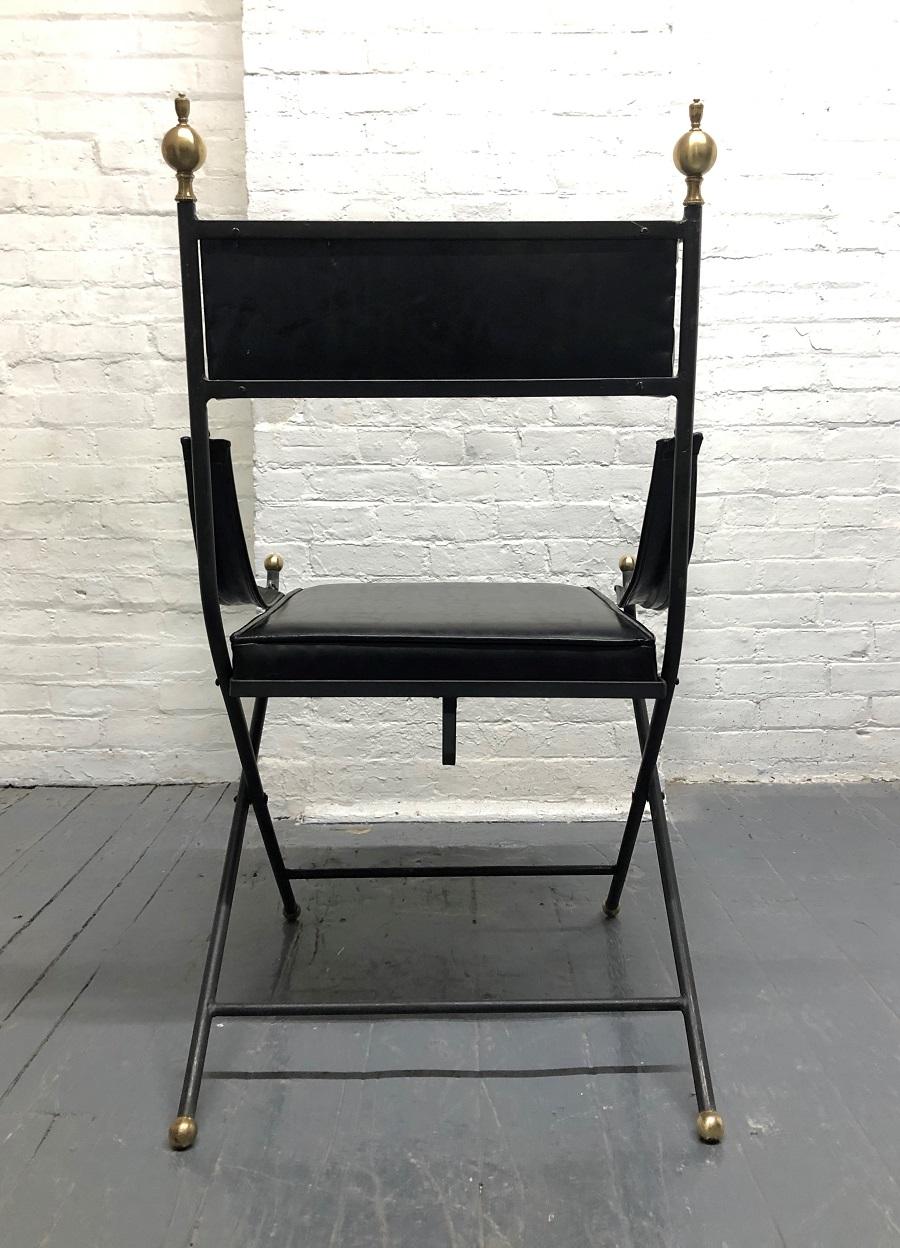 1950s French Iron and Brass Dining Chairs For Sale 2