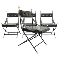 1950s French Iron and Brass Dining Chairs
