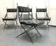 1950s French Iron and Brass Dining Table and Chairs
