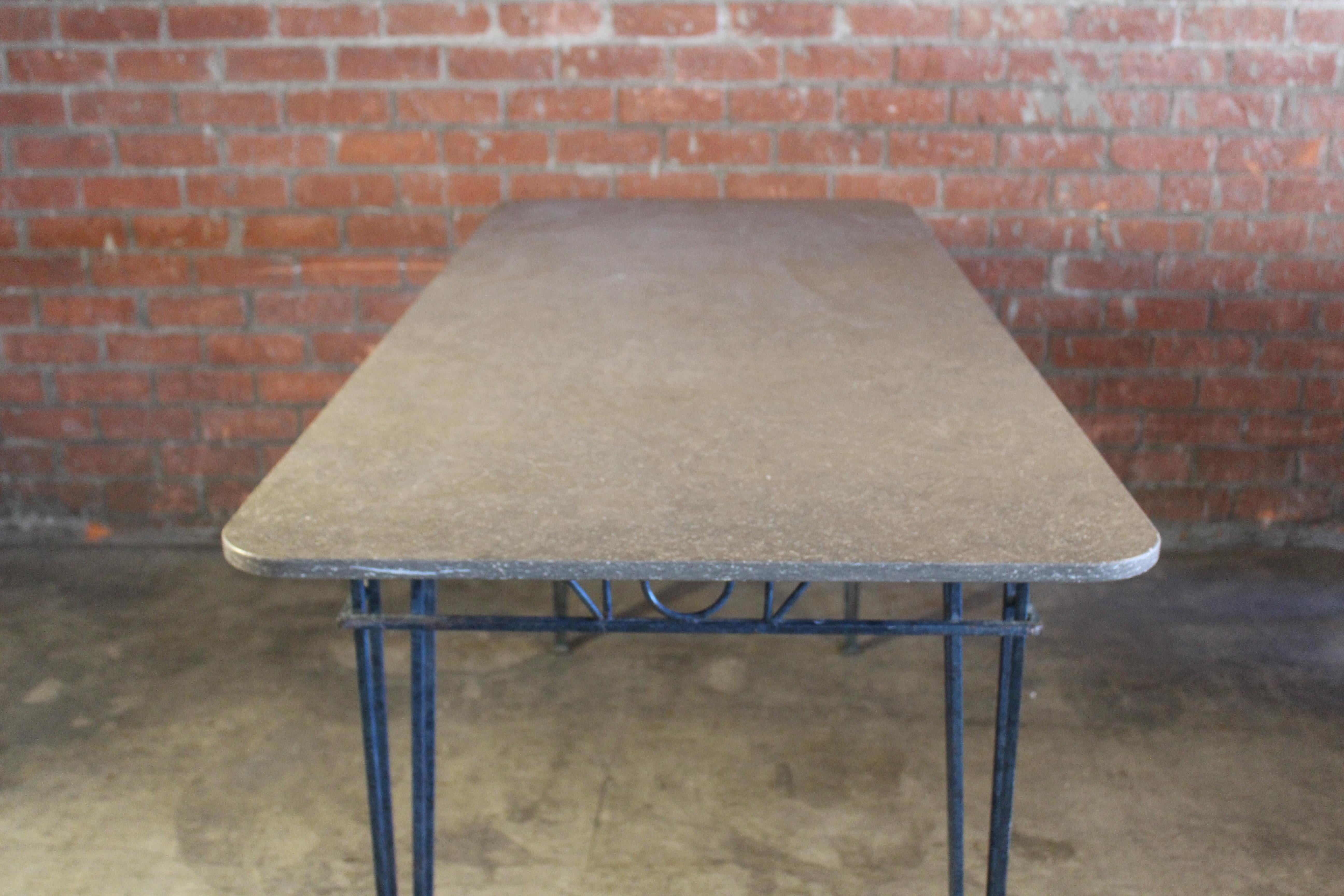 1950s French Iron and Stone Table 14