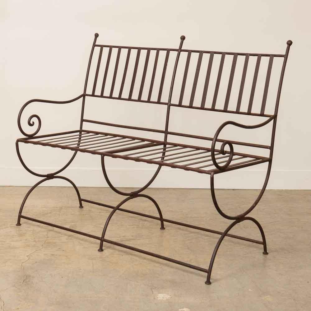 Banc en fer français des années 1940 Bon état - En vente à Los Angeles, CA