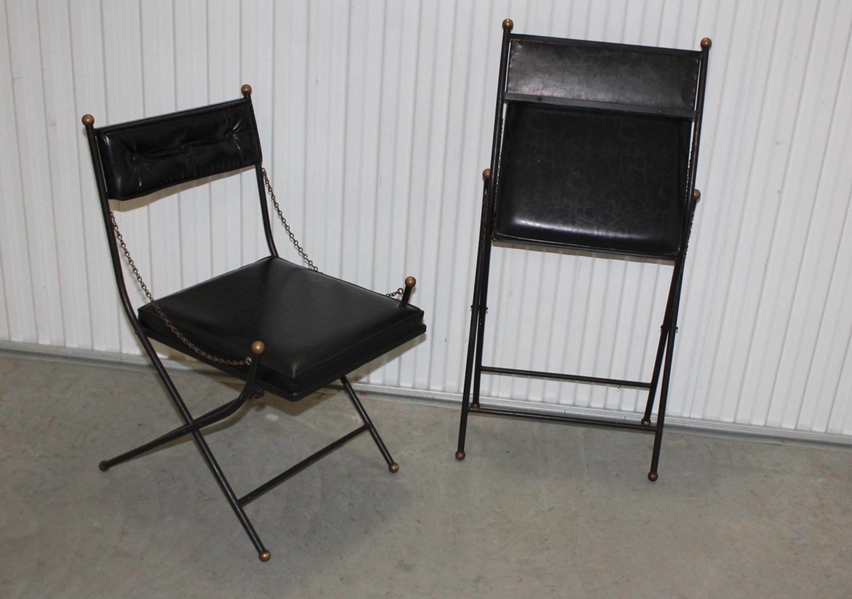 1950s French Iron Folding Chairs 1