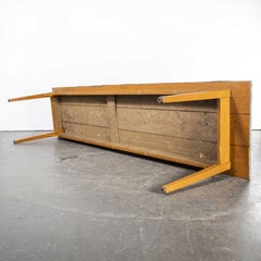 1950’s French Kitchen Rectangular Dining Table, Linoleum Top