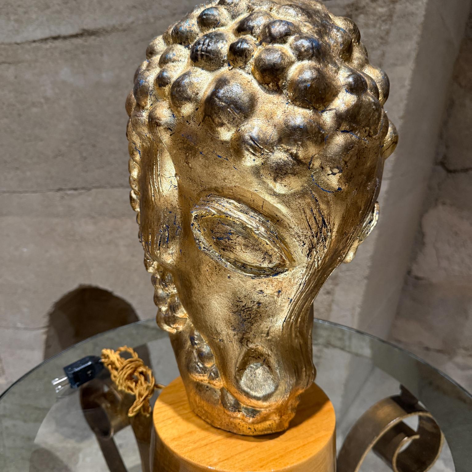 1950s Lamb's Head French Gold Leaf Table Lamps For Sale 7