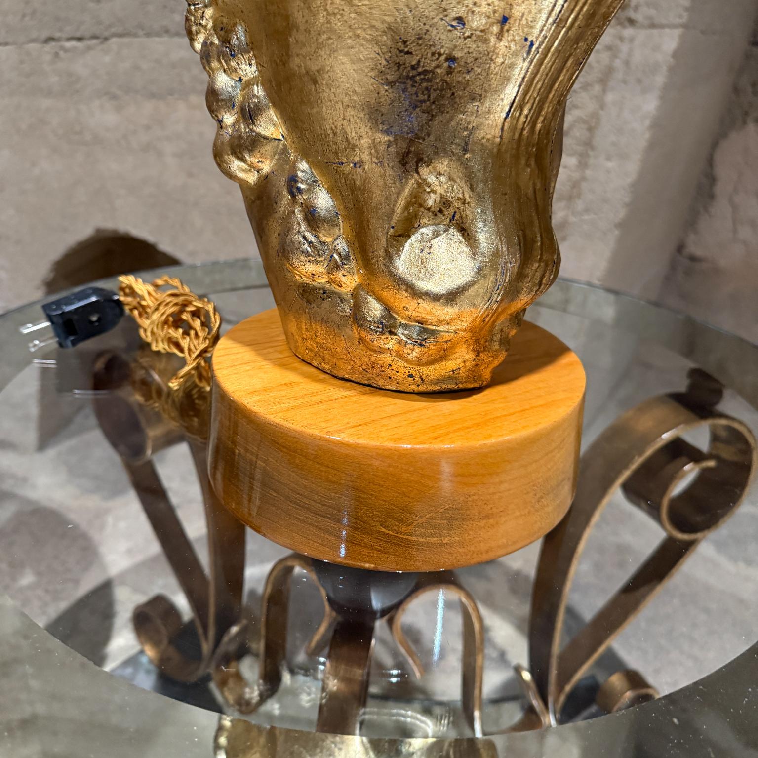 1950s Lamb's Head French Gold Leaf Table Lamps For Sale 8
