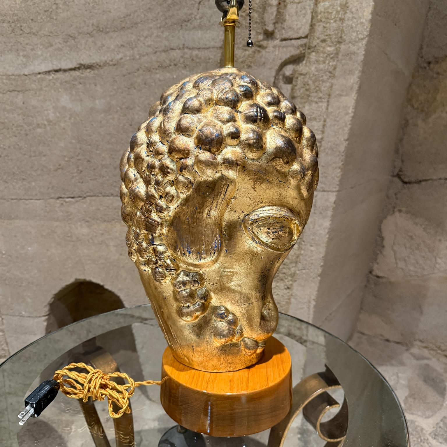 1950s Lamb's Head French Gold Leaf Table Lamps For Sale 3