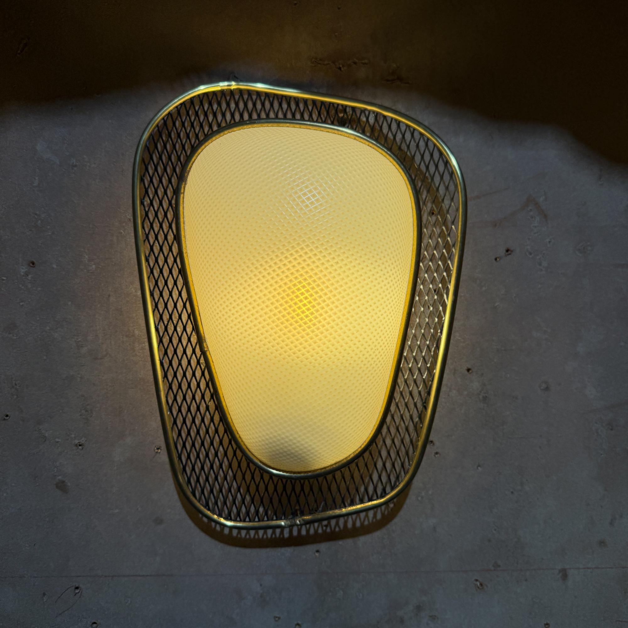 1950er Jahre Französisch Lampe Messing Wandleuchter nach Mathieu Matégot im Angebot 6