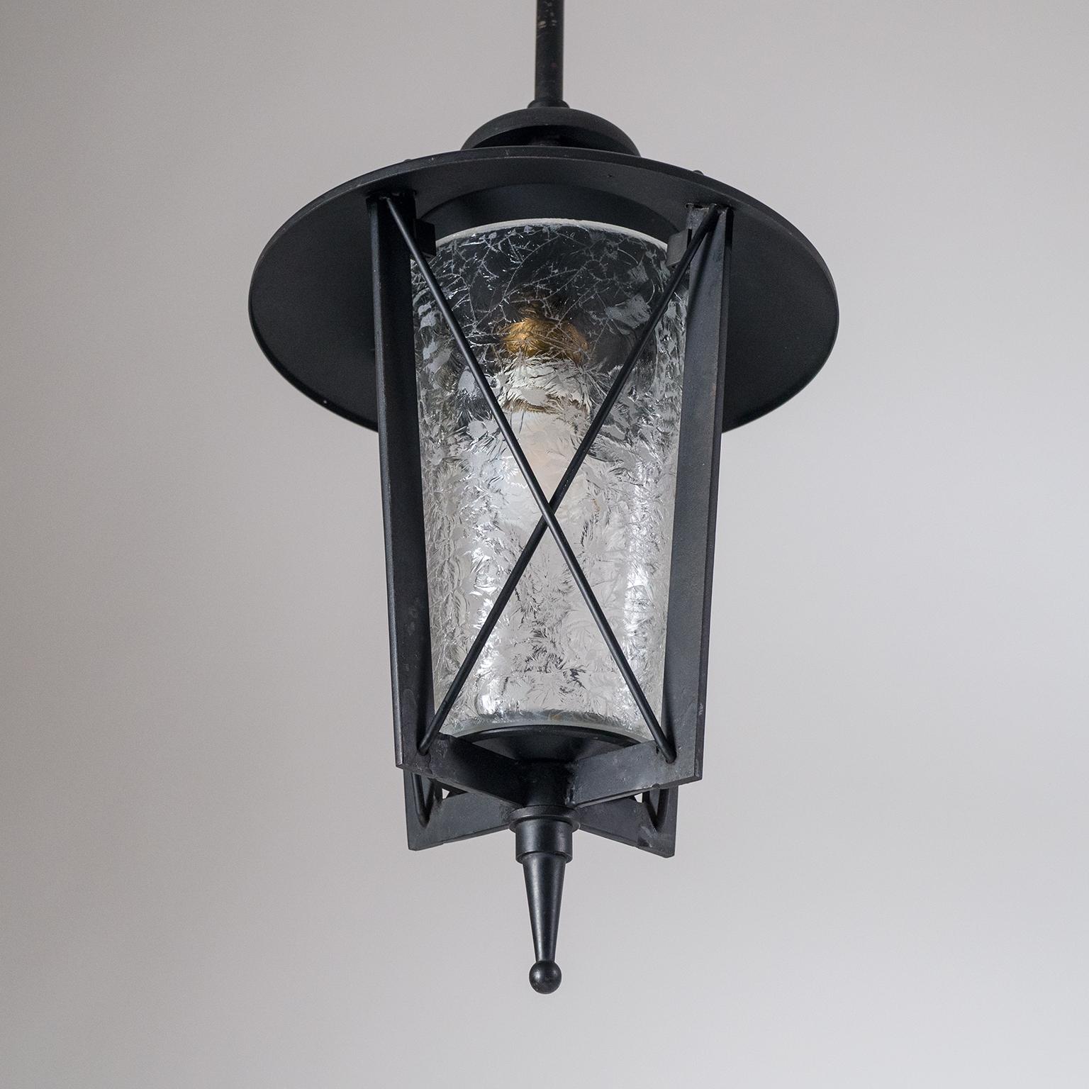 1950s French Lantern with Chiseled Glass 6