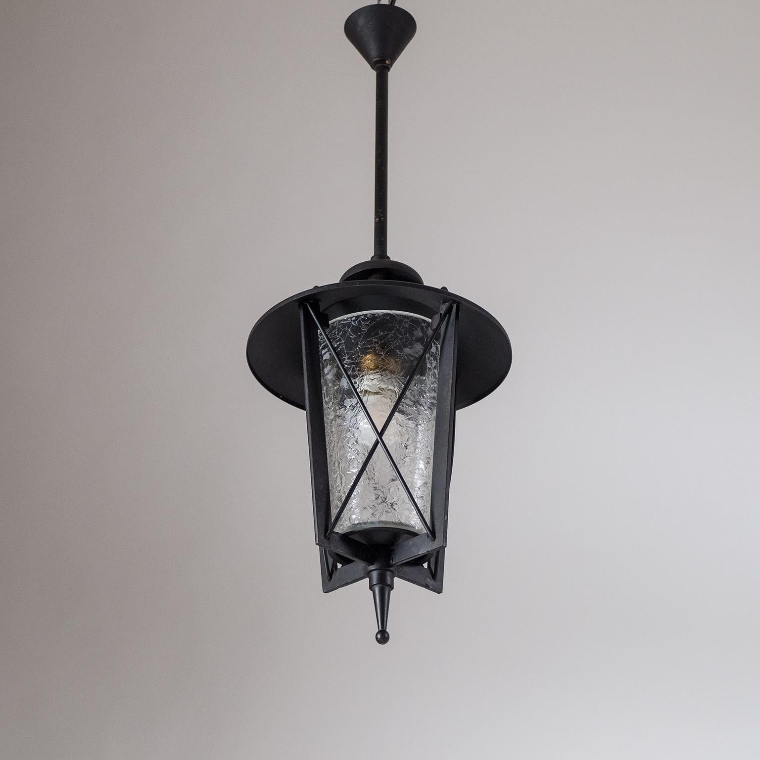 1950s French Lantern with Chiseled Glass 7