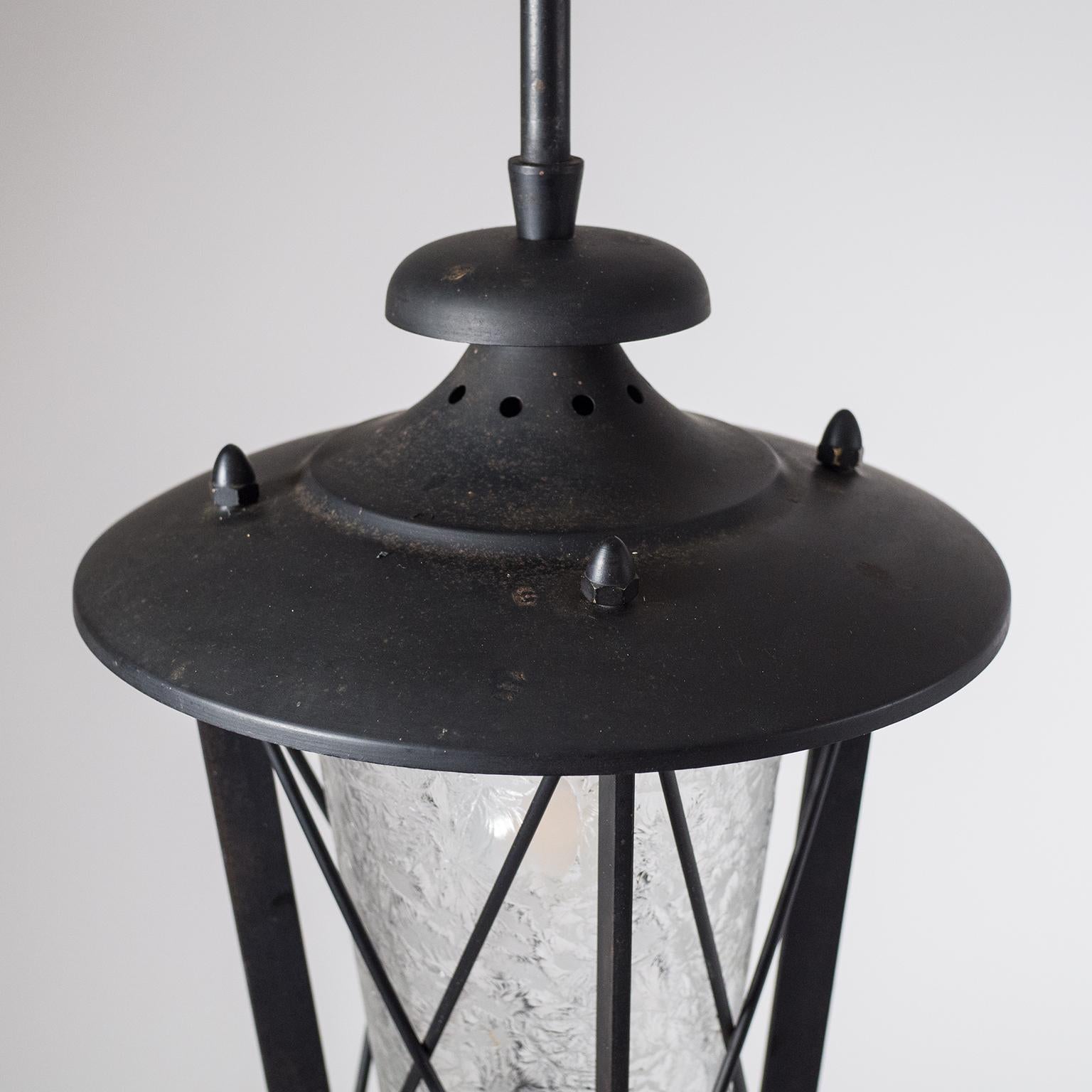 1950s French Lantern with Chiseled Glass 9