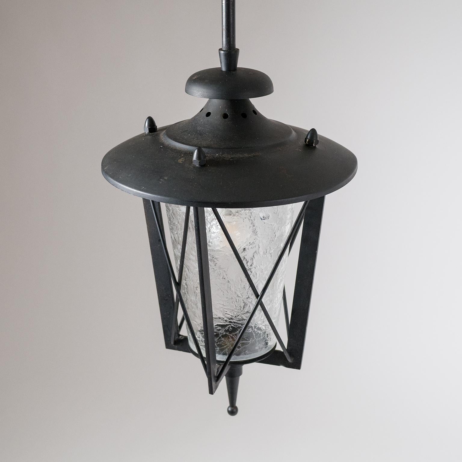 1950s French Lantern with Chiseled Glass 10