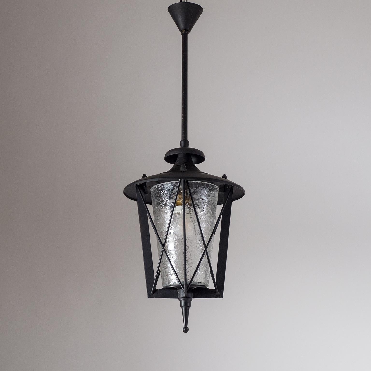 1950s French Lantern with Chiseled Glass 11