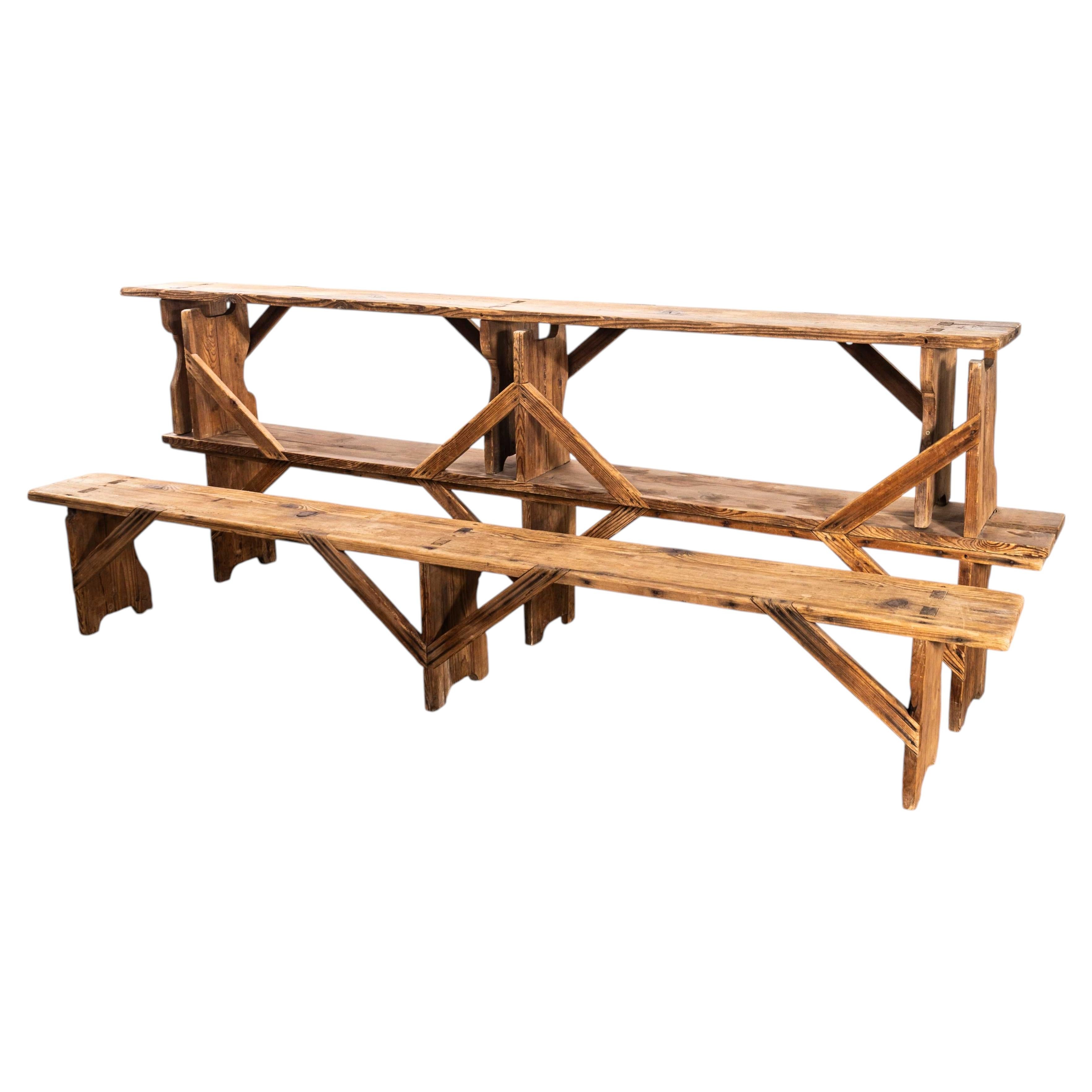 1950's French Long Station Benches - 3 Metre