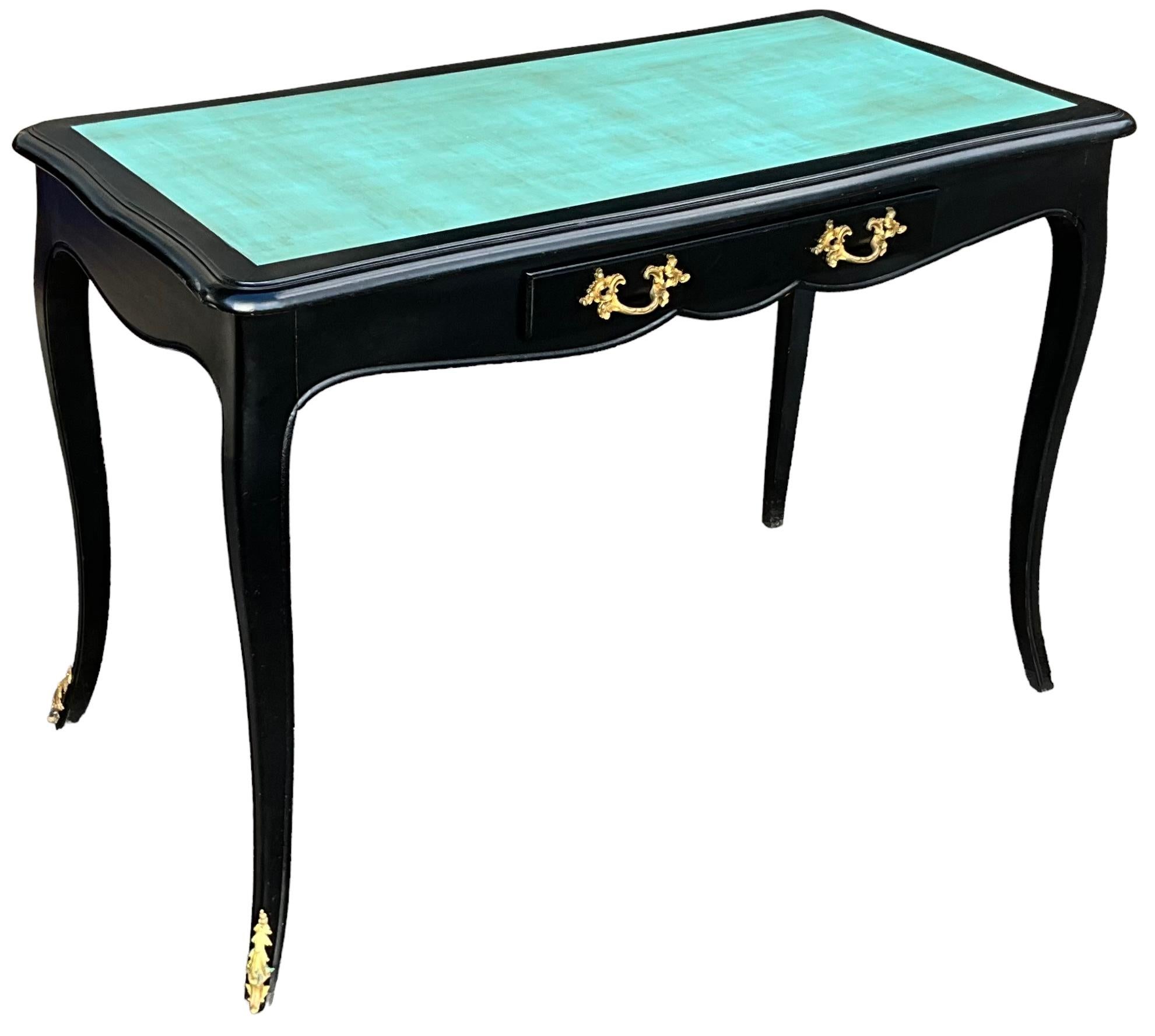 1950s French Louis XIV Style Desk / Bureau Plat With Gilt Bronze Ormolu   For Sale 2