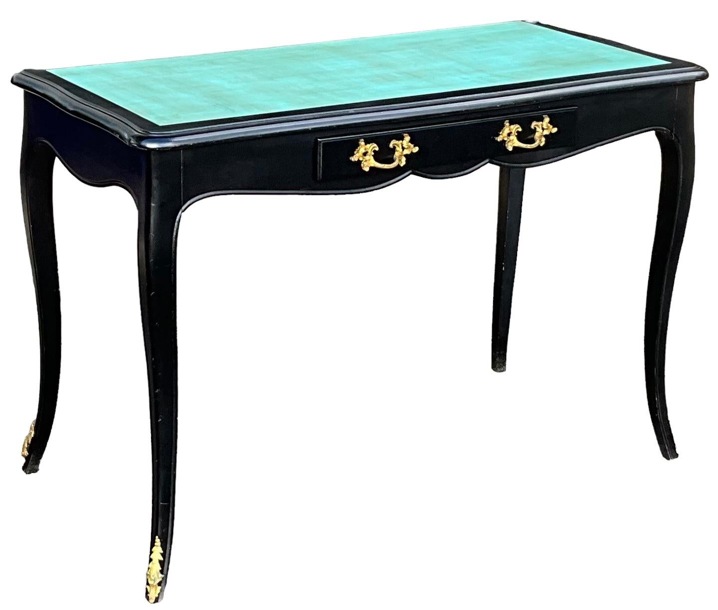 1950s French Louis XIV Style Desk / Bureau Plat With Gilt Bronze Ormolu   For Sale 3