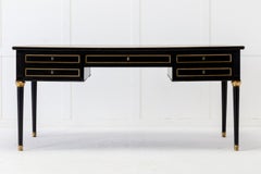 1950s French Louis XVI-Style Ebonised Desk