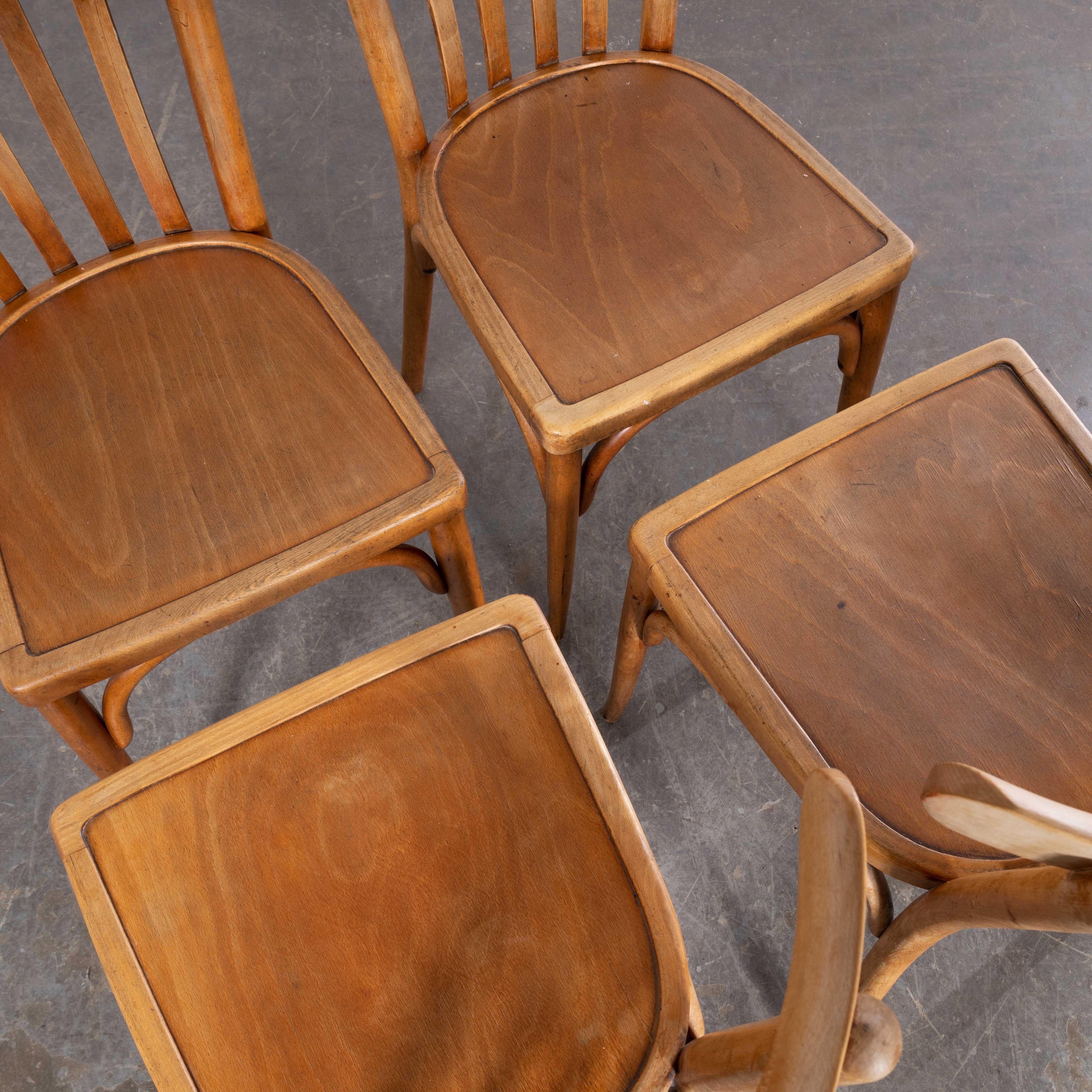 1950’s French Luterma Bleached Bentwood Chairs – Set of Four 3