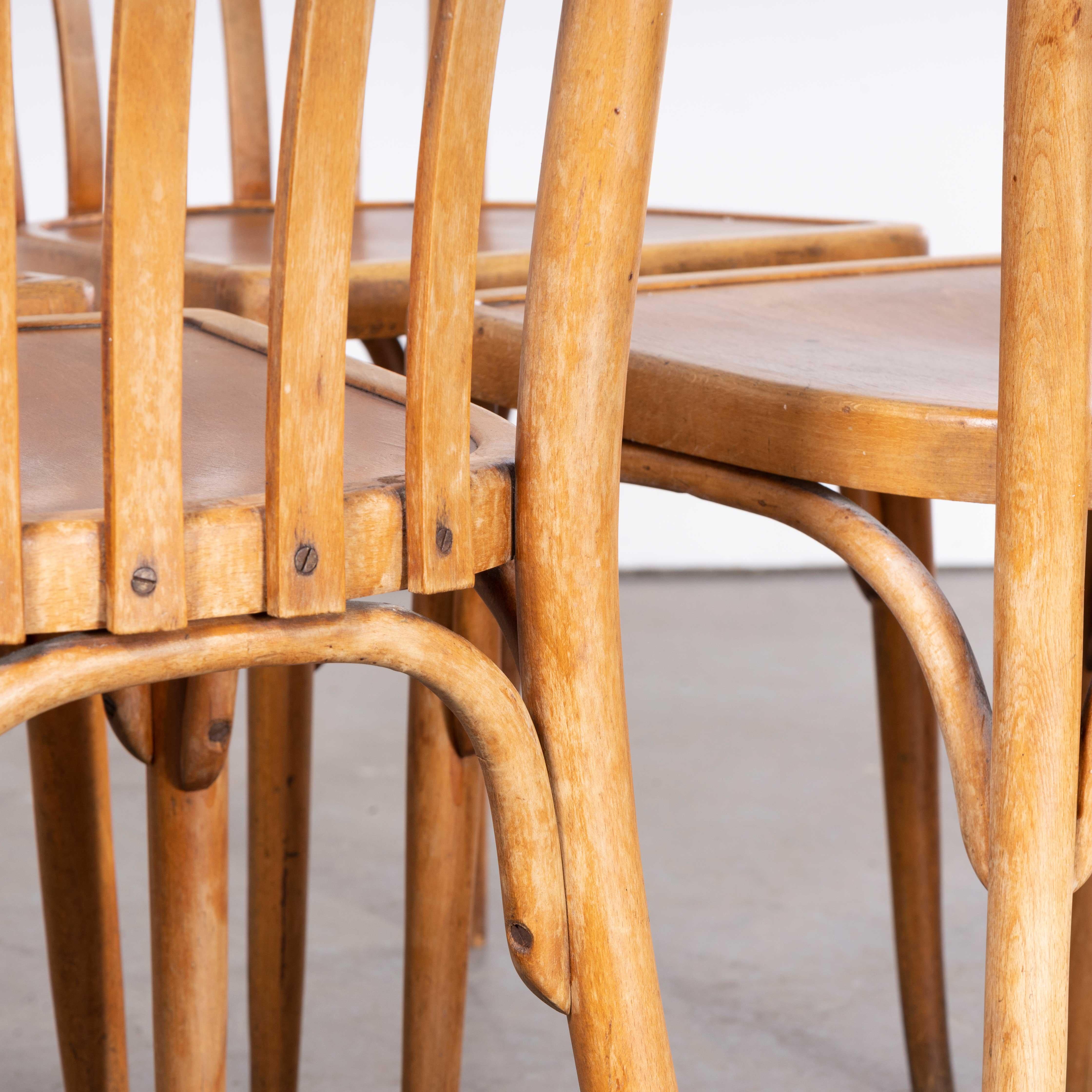 1950’s French Luterma Bleached Bentwood Chairs – Set of Four 4