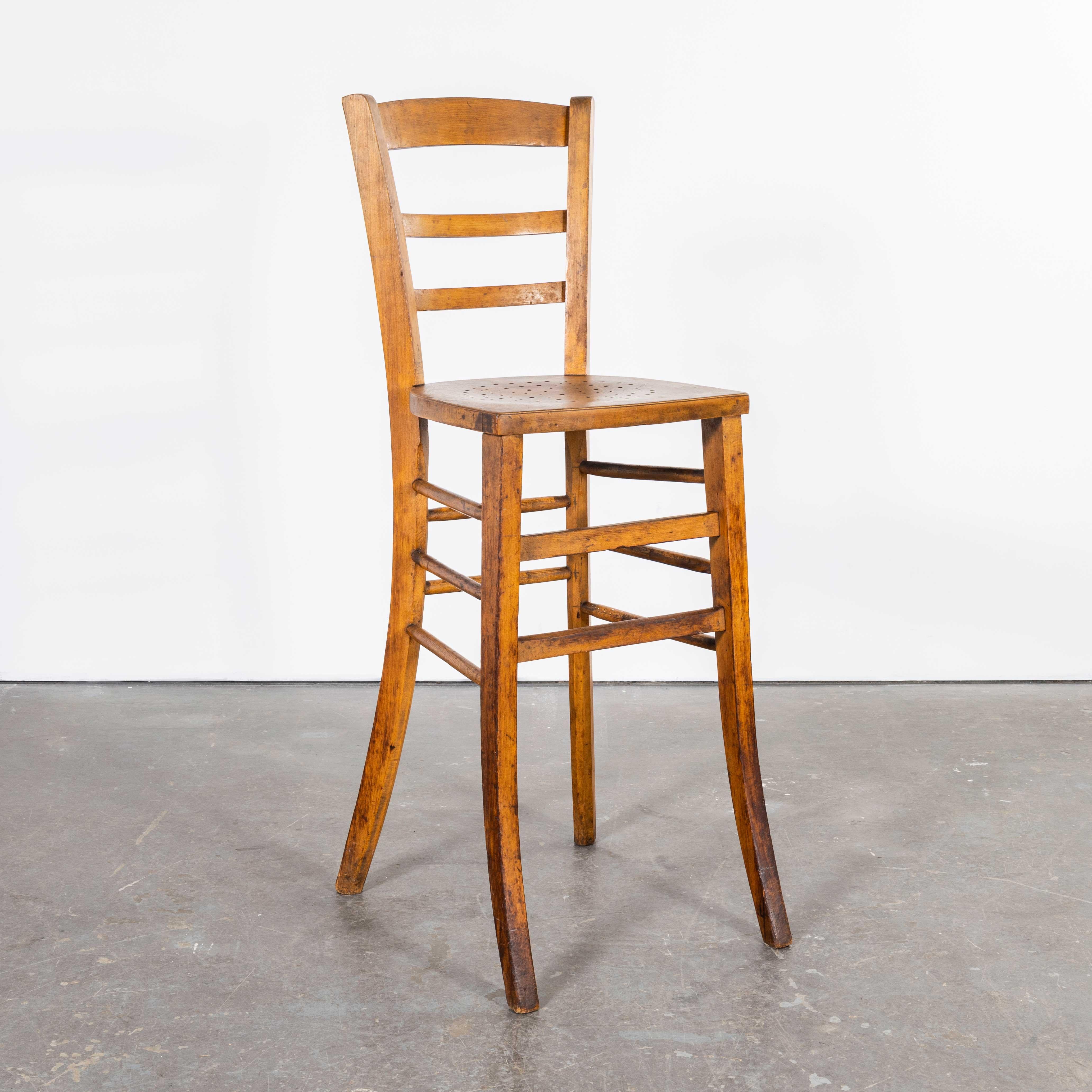 1950's French Luterma Blonde Bentwood Dining Chair - Bar Chair For Sale 5