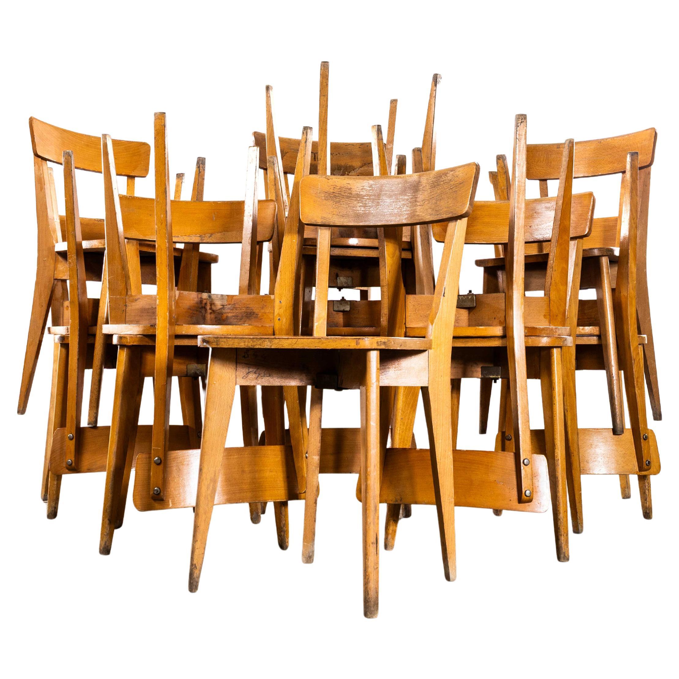 1950’s French Luterma Cross Base Bentwood Dining Chairs