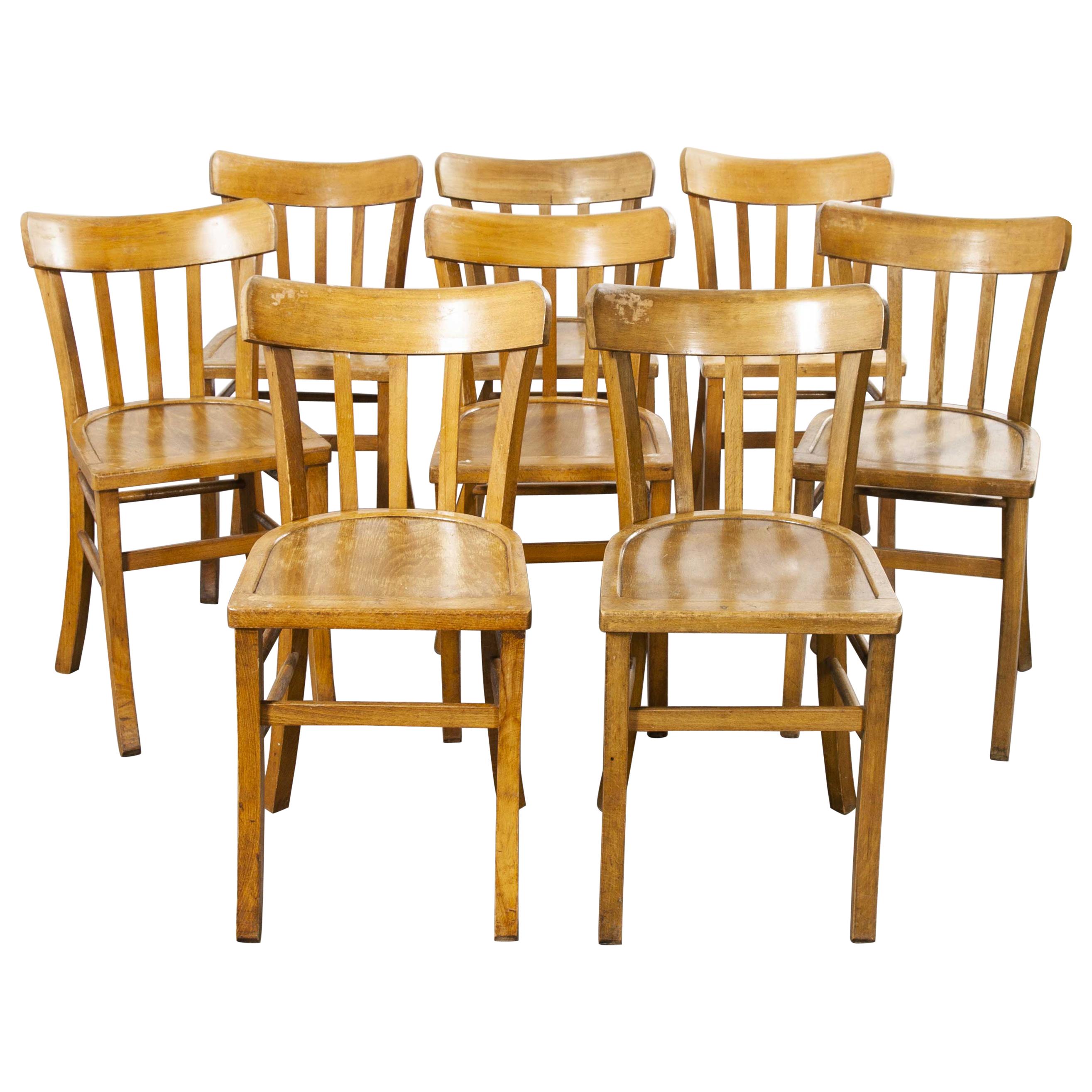 1950s French Made Luterma Bentwood Dining Chairs, Set of Eight 'Model 3'