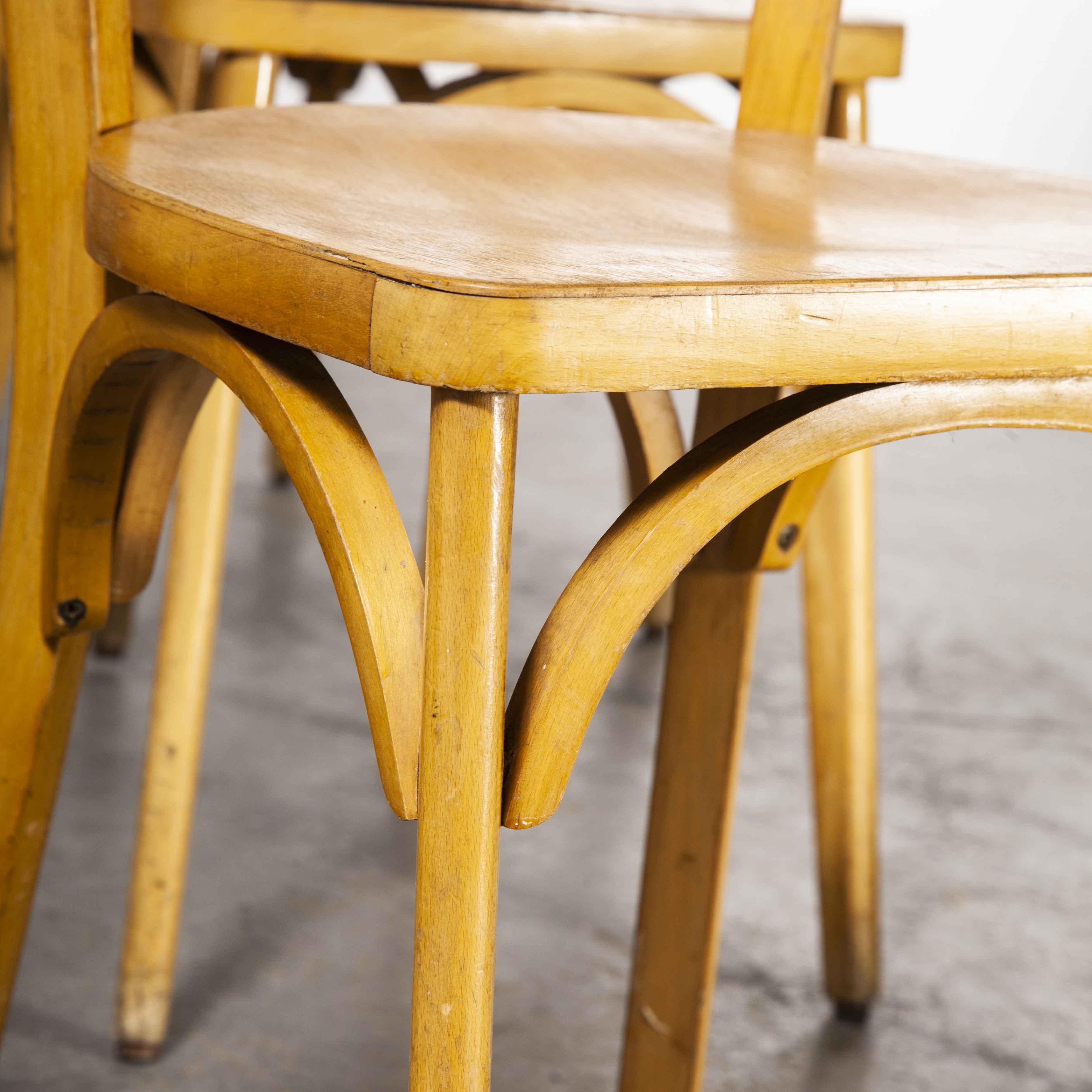 1950's French Made Luterma Bentwood Dining Chairs, Set of Eight 'Model OB' For Sale 5