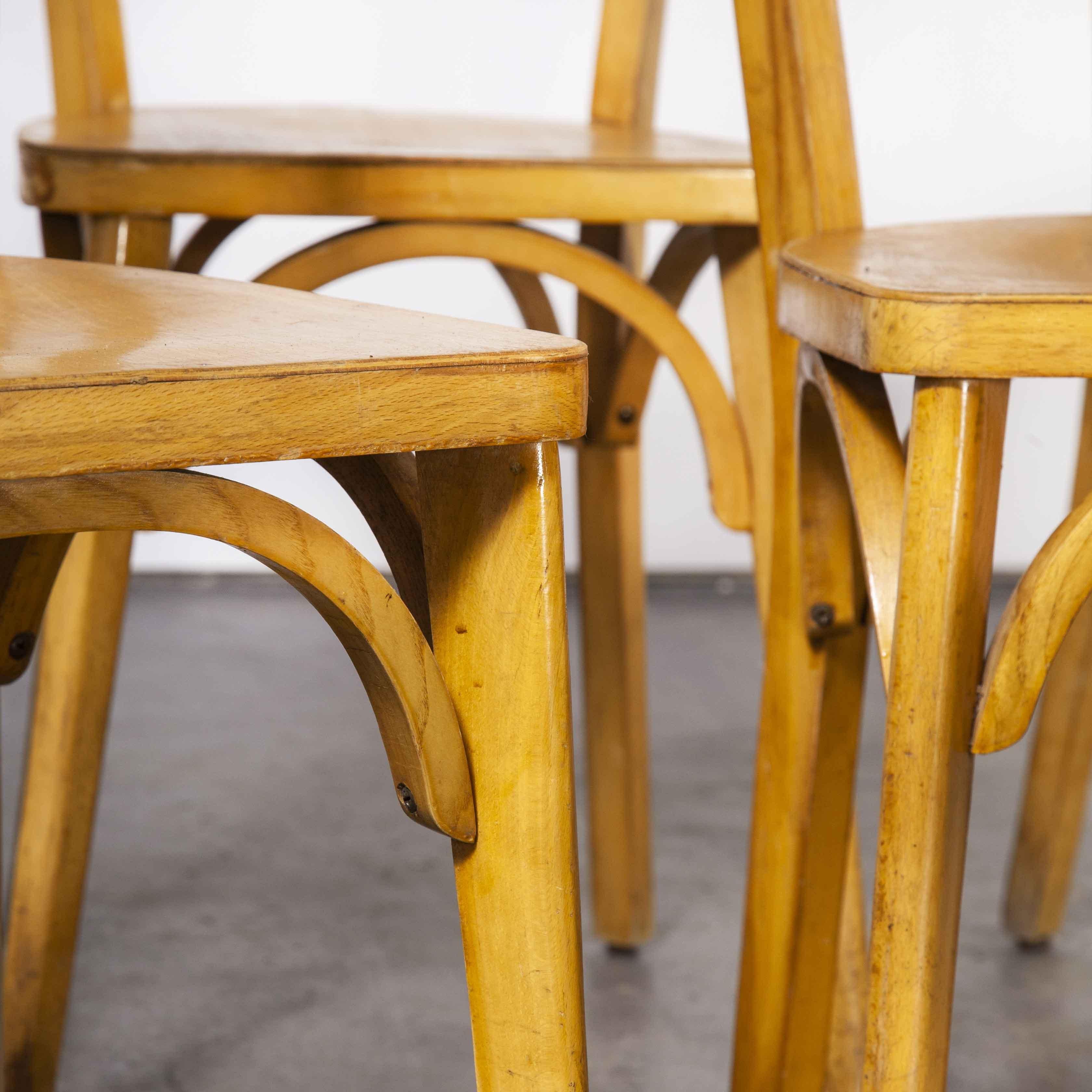 1950's French Made Luterma Bentwood Dining Chairs, Set of Eight 'Model OB' For Sale 6