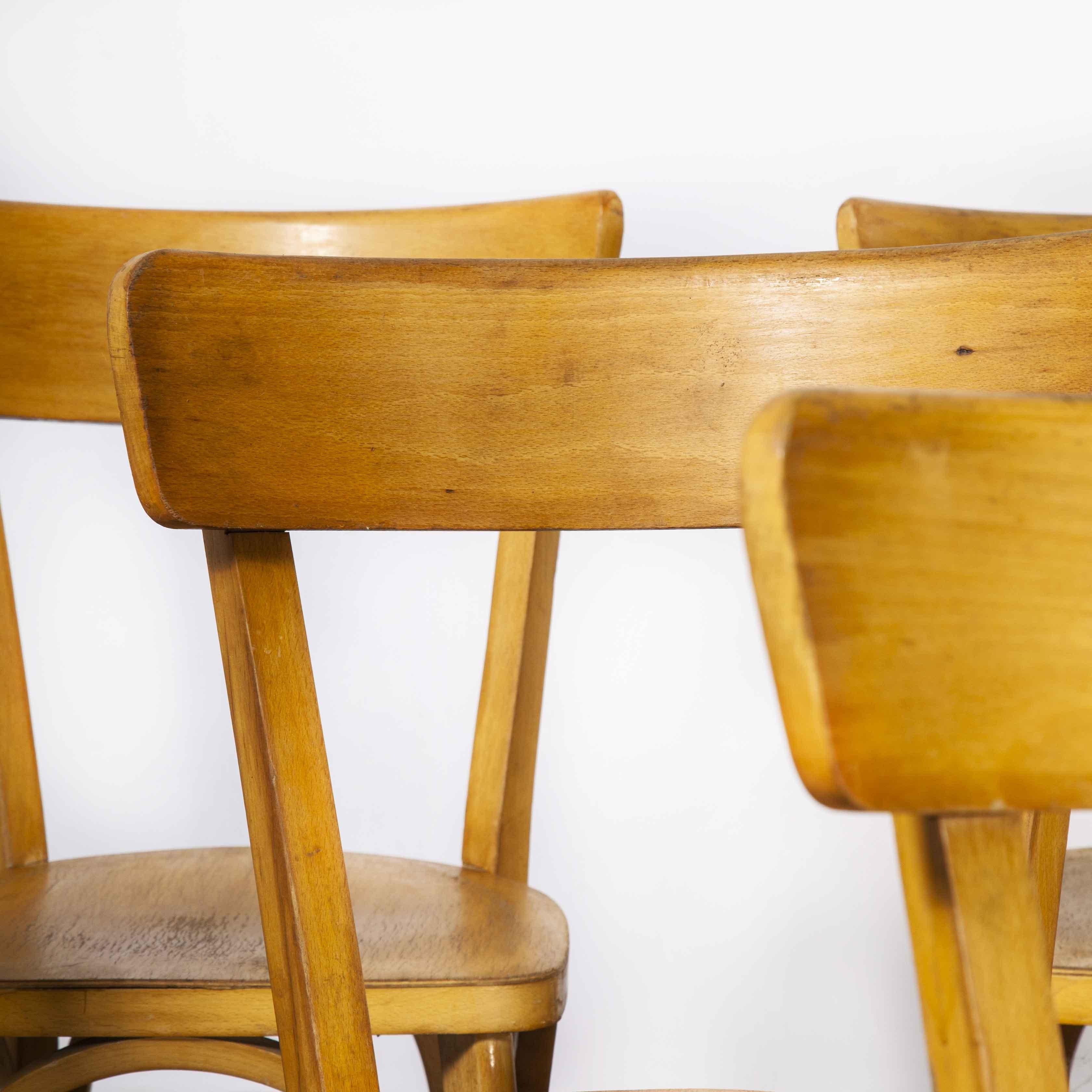 Bois cintré Chaises de salle à manger en contreplaqué Luterma des années 1950, ensemble de huit chaises 'modèle OB'. en vente