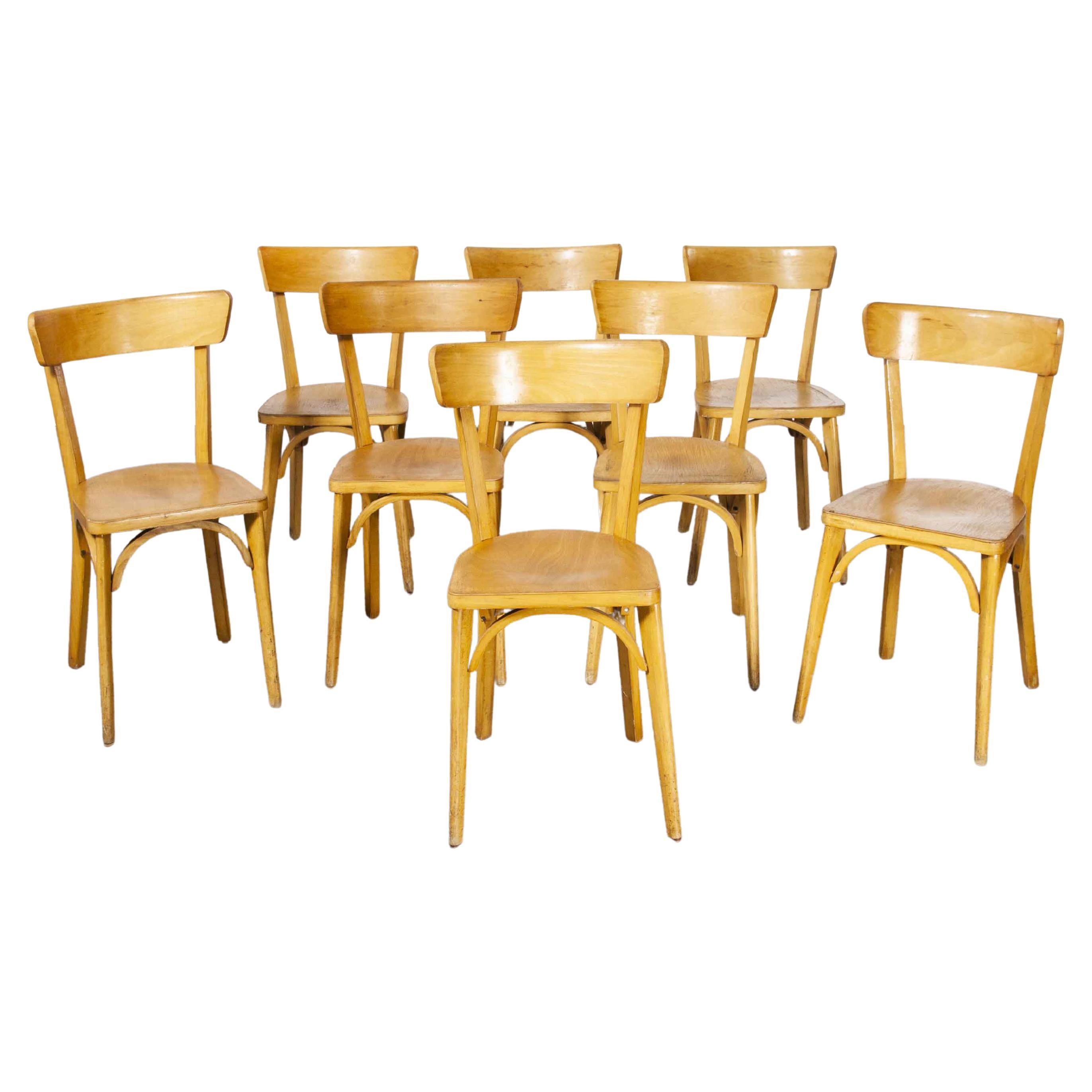 1950's French Made Luterma Bentwood Dining Chairs, Set of Eight 'Model OB' For Sale
