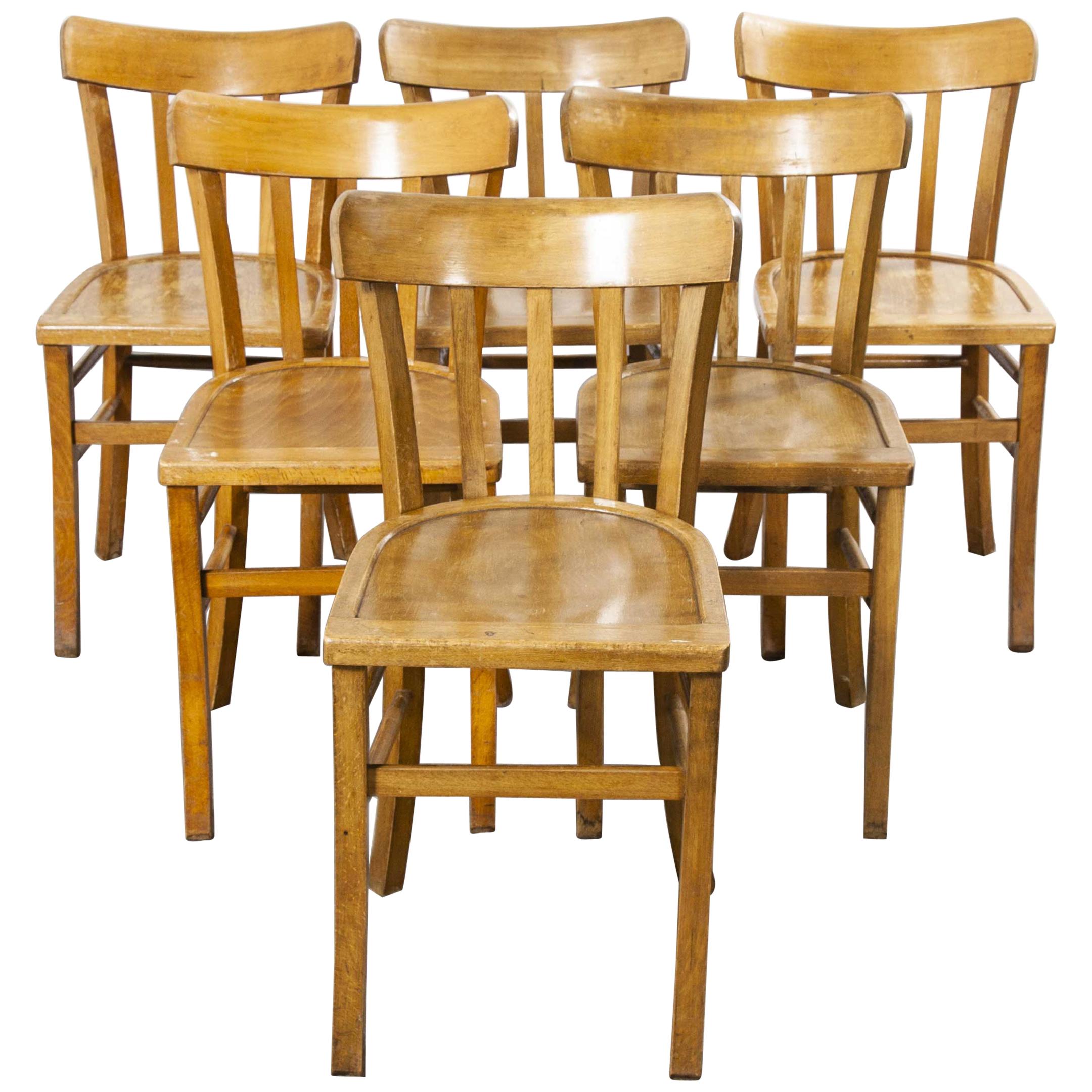 1950s French Made Luterma Bentwood Dining Chairs, Set of Six 'Model 3'