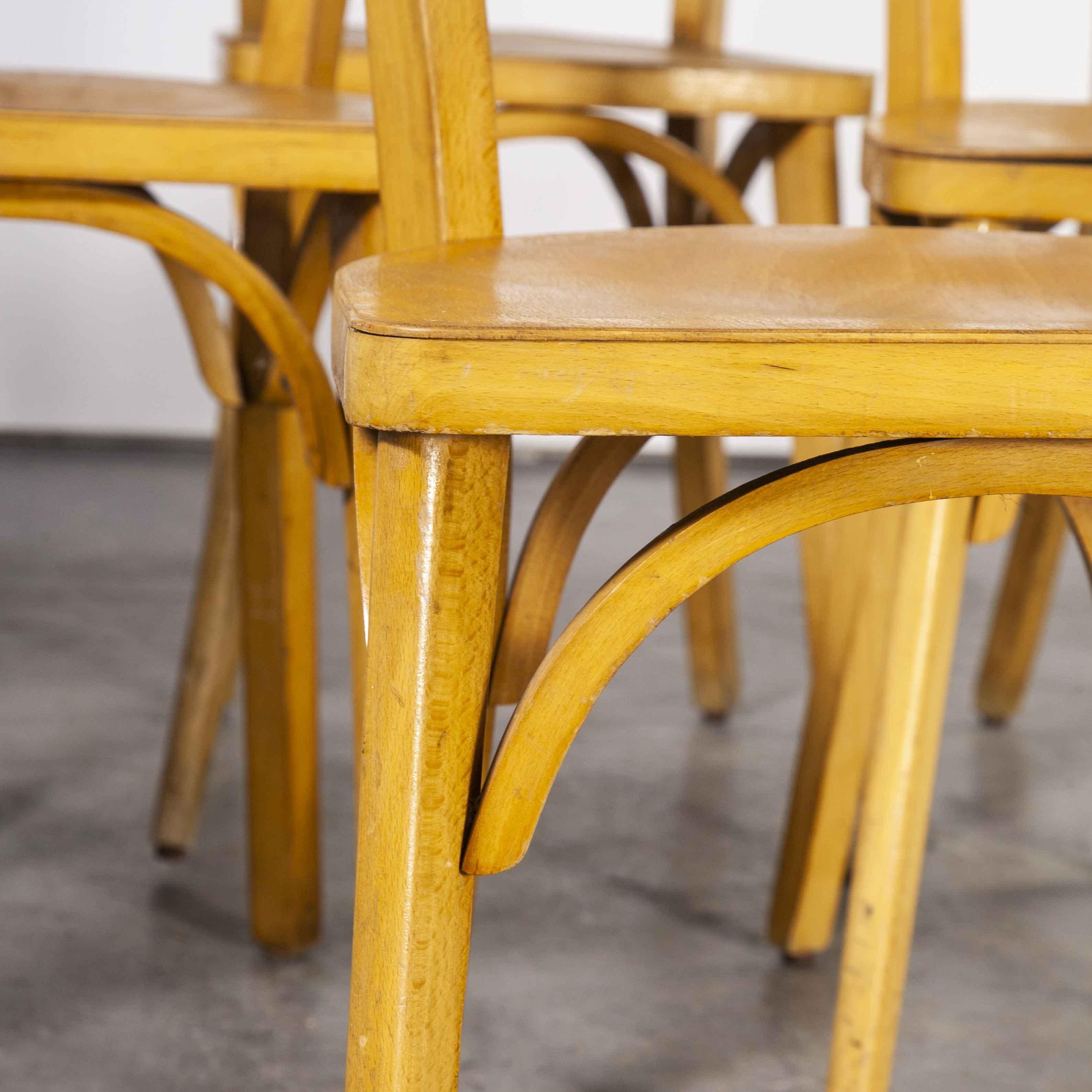1950's French Made Luterma Bentwood Dining Chairs, Set of Six 'Model OB' For Sale 5