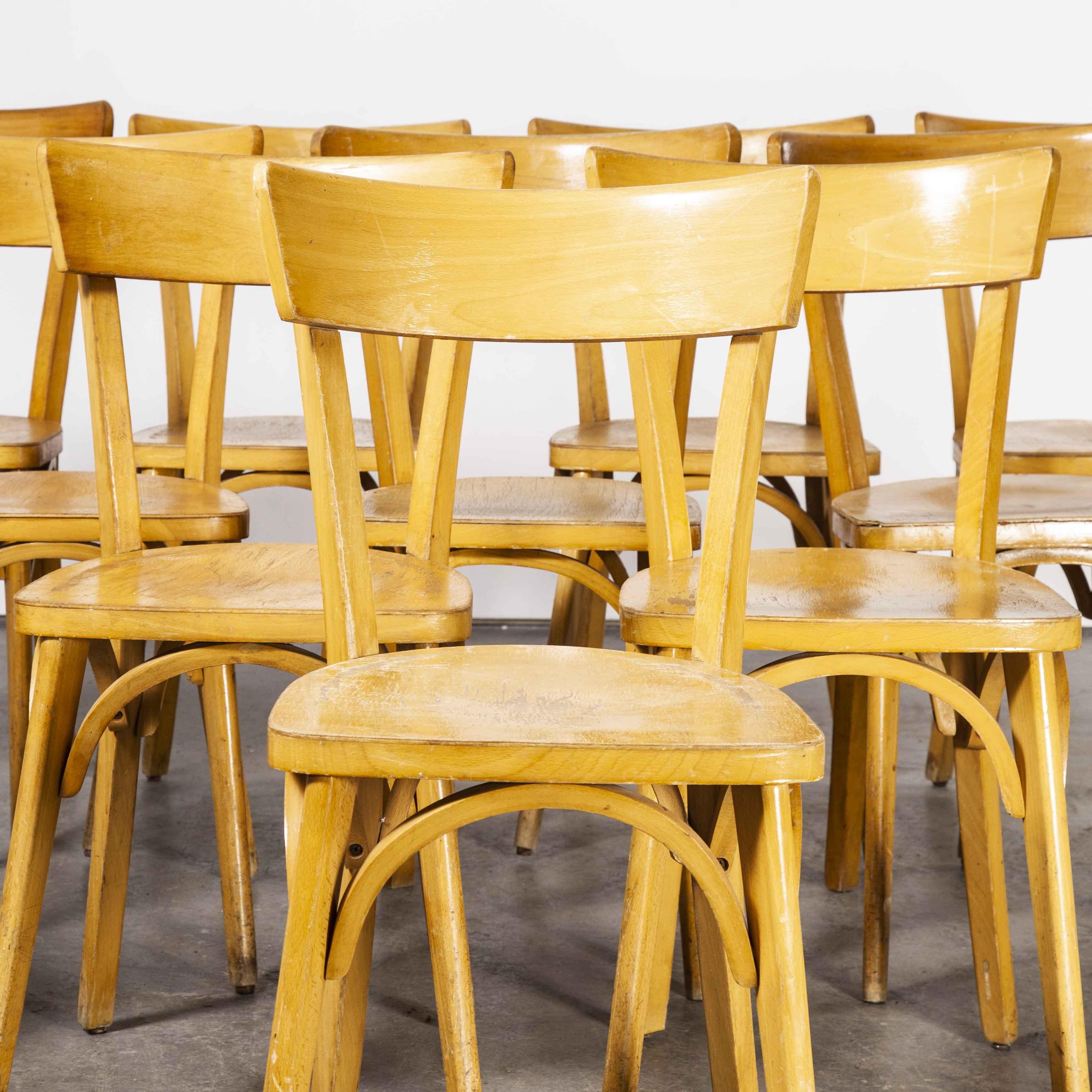 Chaises de salle à manger en contreplaqué Luterma de fabrication française des années 1950, ensemble de douze chaises 'Modèle OB'. en vente 4