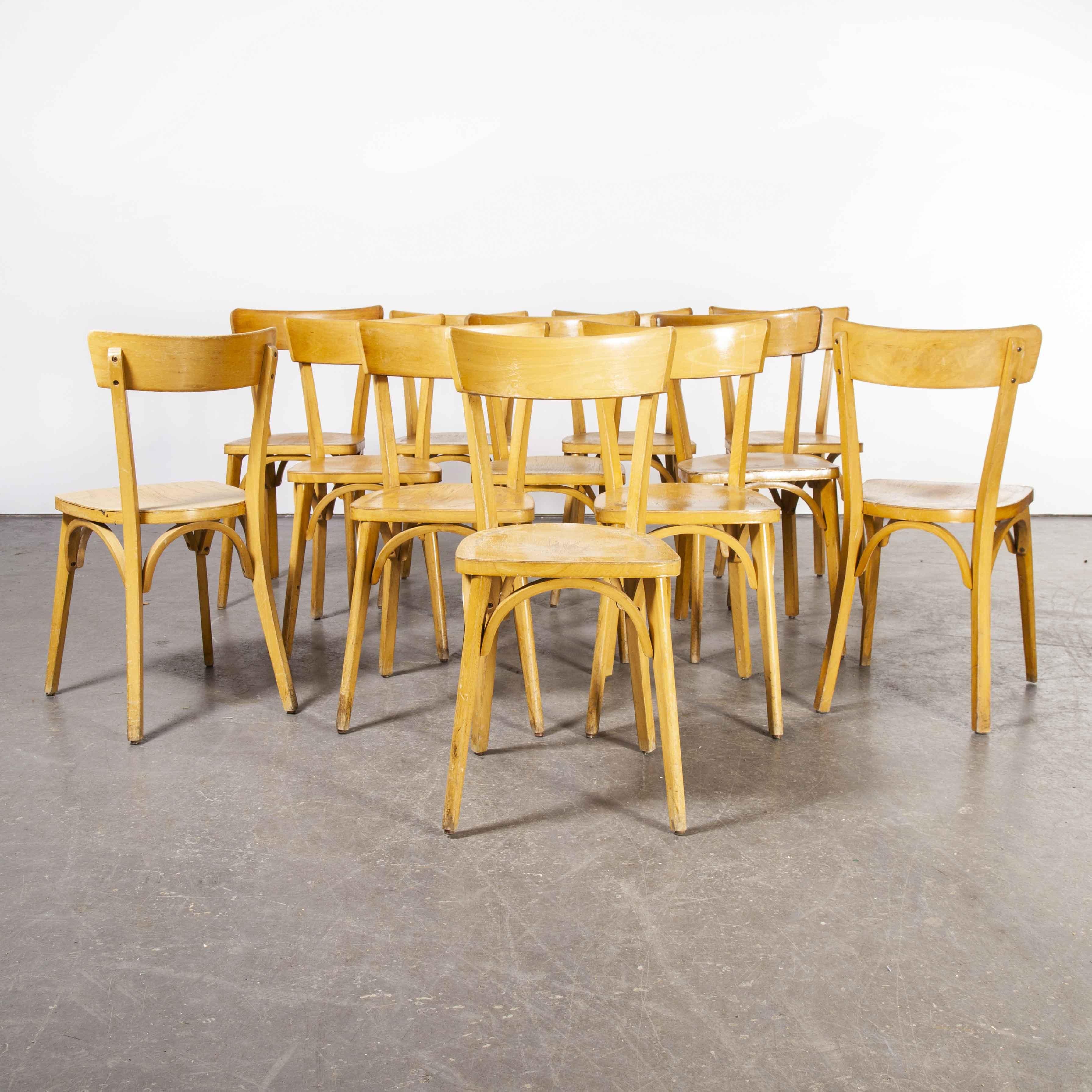 Chaises de salle à manger en contreplaqué Luterma de fabrication française des années 1950, ensemble de douze chaises 'Modèle OB'. en vente 5